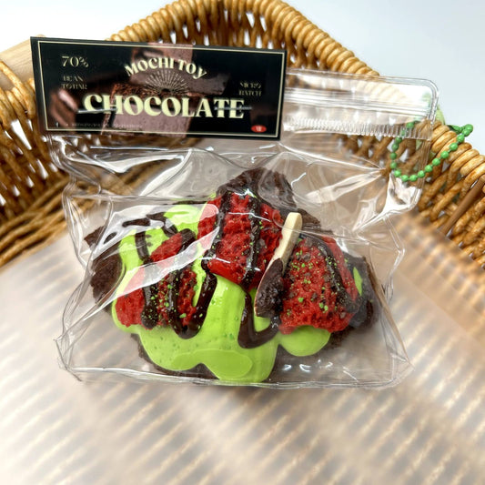 CCB005: Matcha Chocolate Strawberry Croissant Squishy