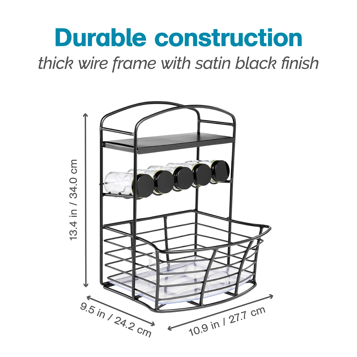 Countertop Storage Bin with Shelf & Jars - Image 3
