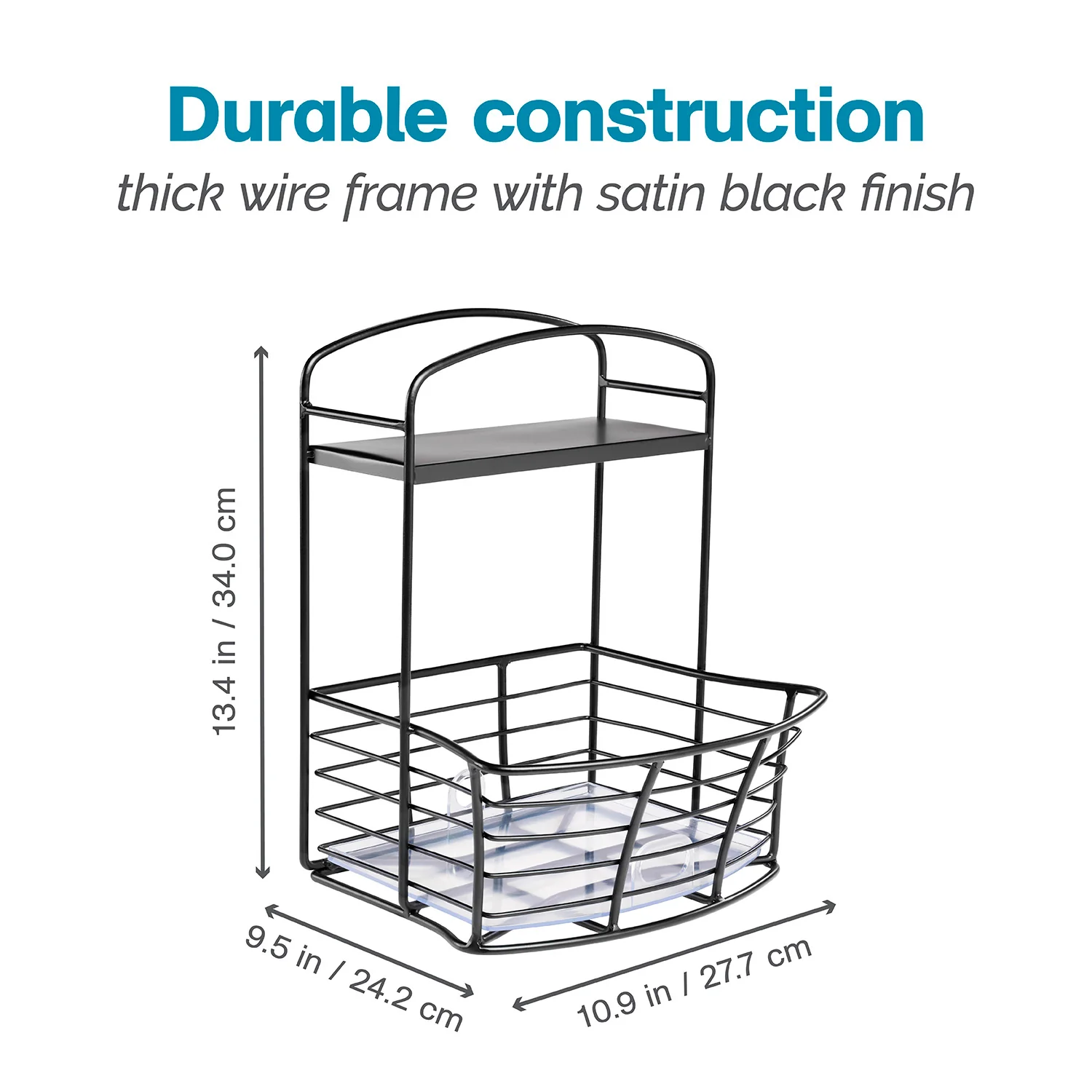 Countertop Storage Bin with Shelf - Image 3